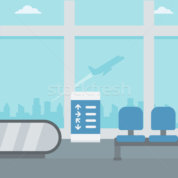 [[stock_photo]]: Salle · aéroport · vecteur · design · illustration · carré