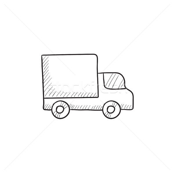 Delivery van sketch icon. Stock photo © RAStudio