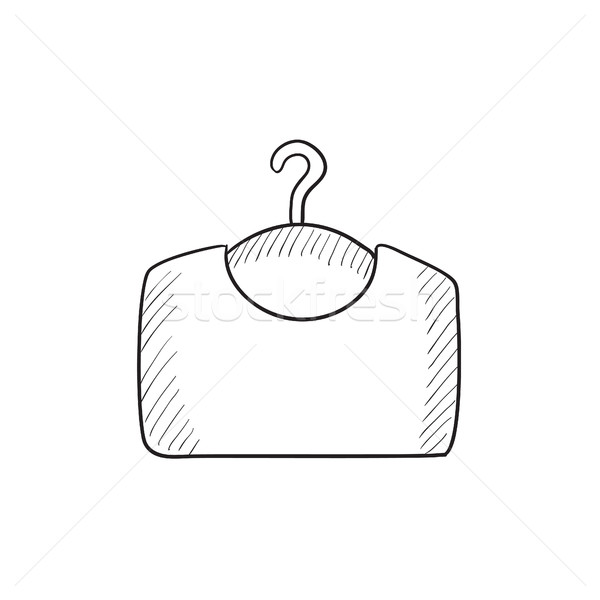 Pullover Kleiderbügel Skizze Symbol Vektor isoliert Stock foto © RAStudio