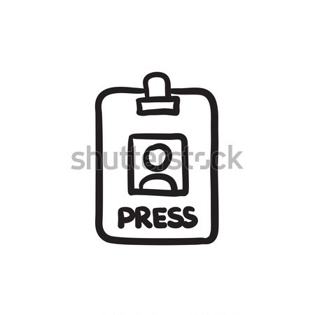 Press pass ID card sketch icon. Stock photo © RAStudio