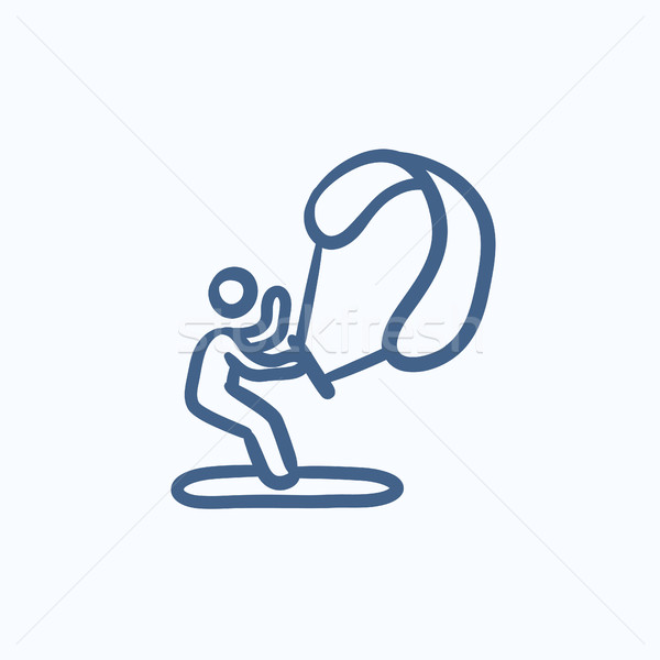 Kite surfing sketch icon. Stock photo © RAStudio