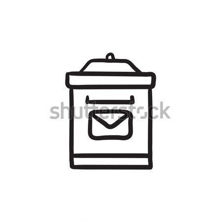 Briefkasten Skizze Symbol Vektor isoliert Hand gezeichnet Stock foto © RAStudio
