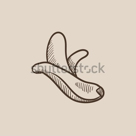 Pelado plátano boceto icono vector aislado Foto stock © RAStudio