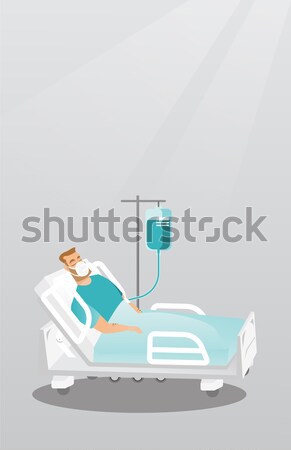 Man lying in hospital bed vector illustration. Stock photo © RAStudio