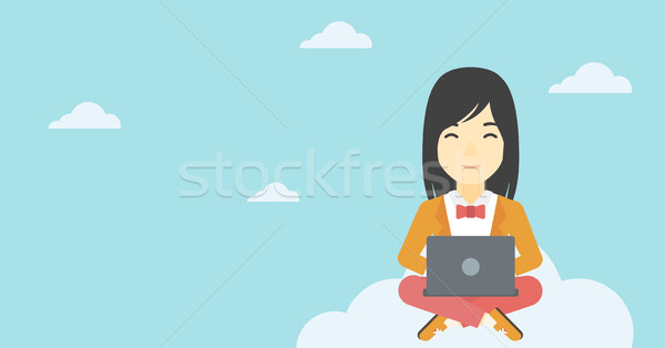 Woman using cloud computing technology. Stock photo © RAStudio