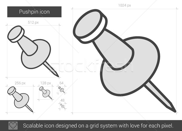 Pushpin line icon. Stock photo © RAStudio
