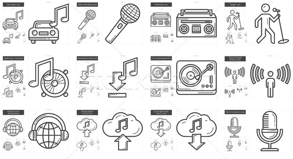 Music line icon set. Stock photo © RAStudio