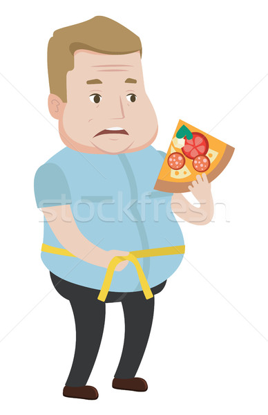 Man measuring waistline vector illustration. Stock photo © RAStudio