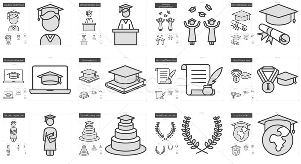 Education line icon set. Stock photo © RAStudio