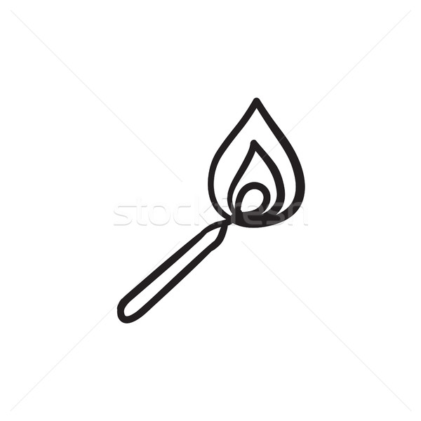 Burning match  sketch icon. Stock photo © RAStudio