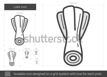 лук-порей линия икона веб мобильных Инфографика Сток-фото © RAStudio
