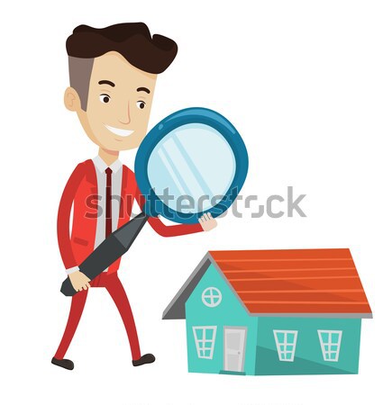 Man looking for house vector illustration. Stock photo © RAStudio