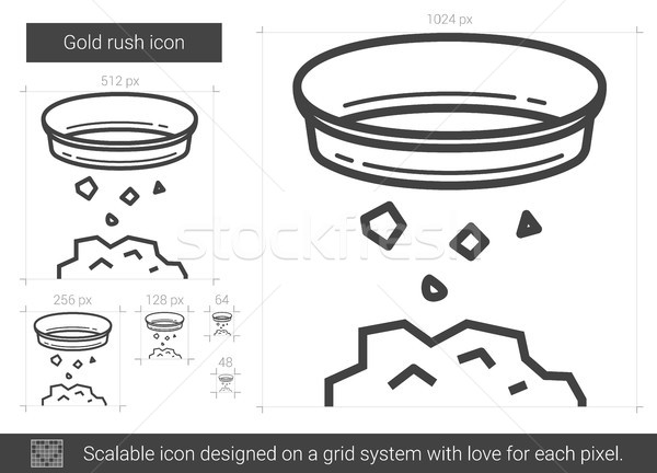 Aur grabi linie icoană vector izolat Imagine de stoc © RAStudio