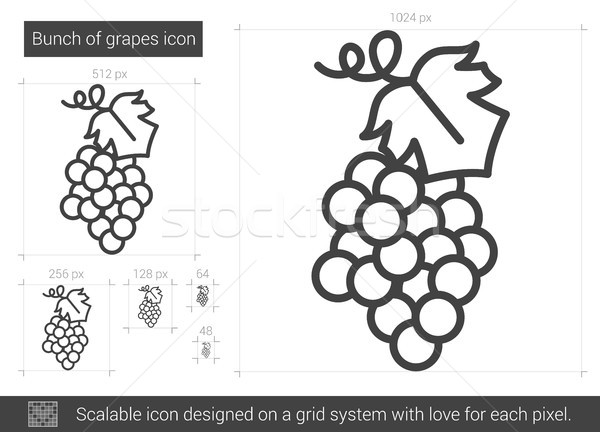 Stock photo: Bunch of grapes line icon.
