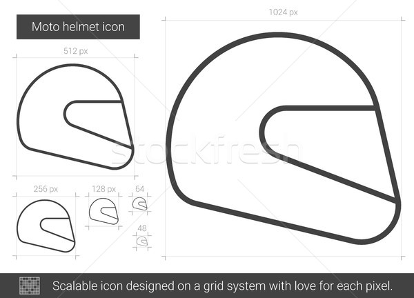 Stok fotoğraf: Moto · kask · hat · ikon · vektör · yalıtılmış