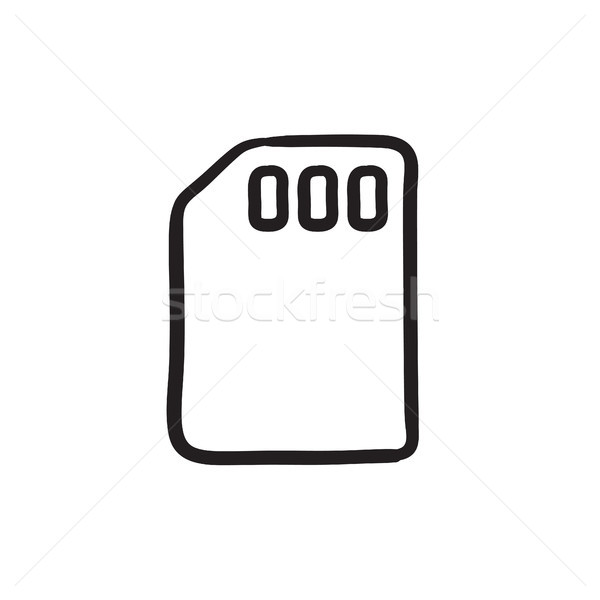 Stock photo: Sim card sketch icon.