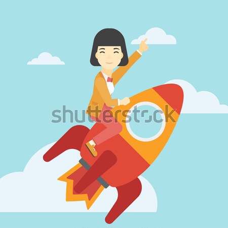 üzlet kezdet felfelé üzletember repülés rakéta Stock fotó © RAStudio