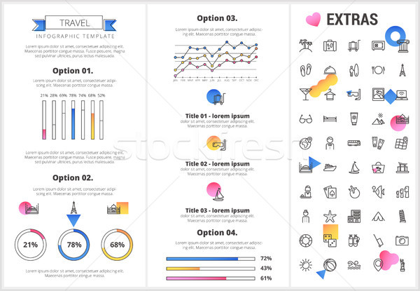 Foto stock: Viajar · modelo · elementos · ícones · customizáveis
