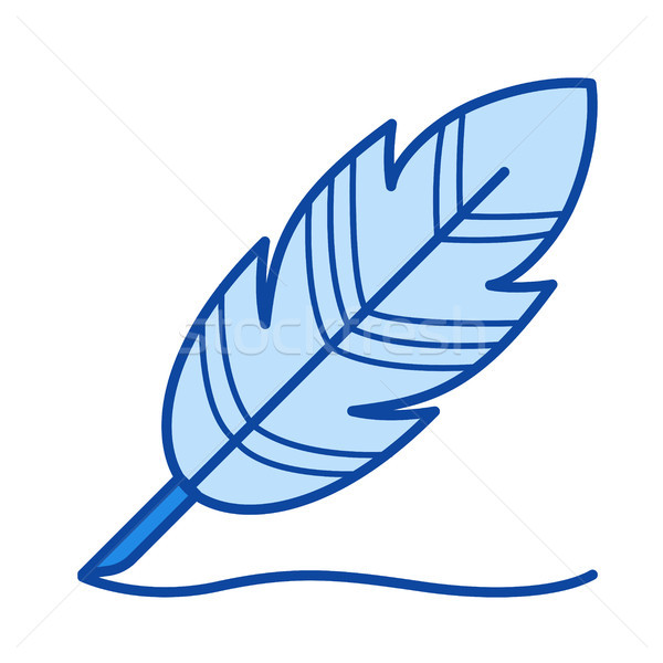 Writing feather line icon. Stock photo © RAStudio