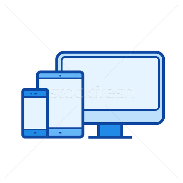 Stock photo: Adaptive web design line icon.