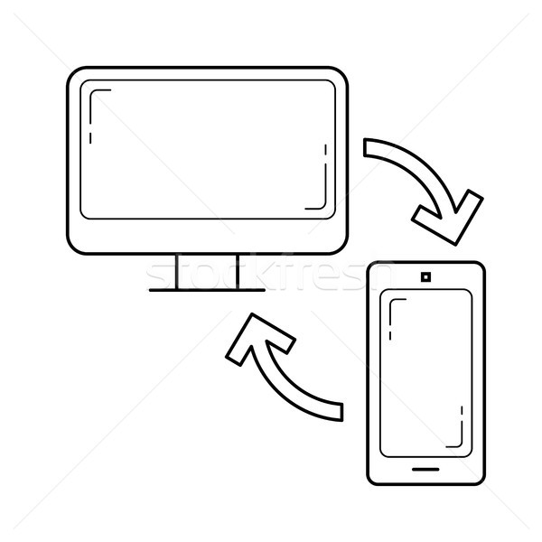 Data synchronization line icon. Stock photo © RAStudio