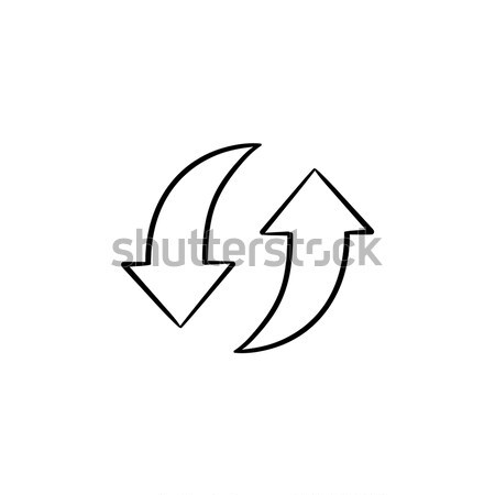 Stock photo: Circular arrows hand drawn sketch icon.