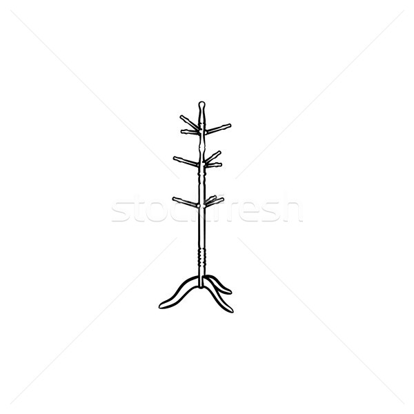 Hanger for outer clothing hand drawn sketch icon. Stock photo © RAStudio