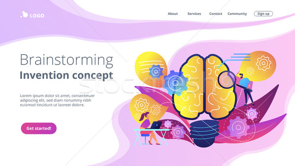 Brainstorming and invention concept landing page. Stock photo © RAStudio
