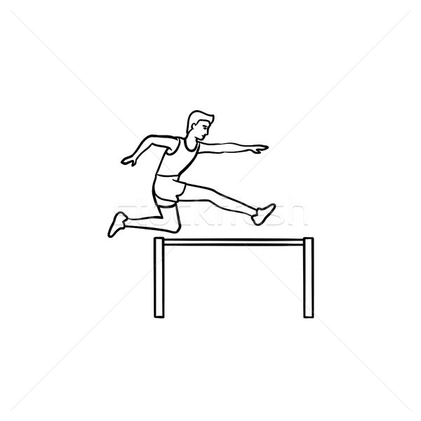 спортсмен прыжки рисованной болван Сток-фото © RAStudio
