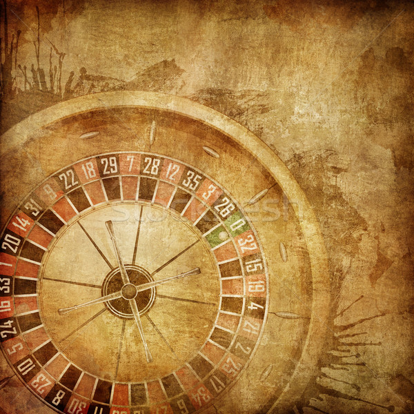казино рулетка старой бумаги кадр искусства антикварная Сток-фото © RAStudio