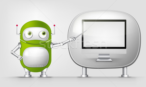 Grünen Roboter Zeichentrickfigur Illustration Vektor eps Stock foto © RAStudio