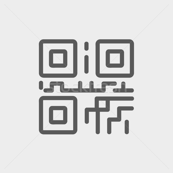 Stock photo: QR code thin line icon