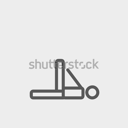 Man in fitness and exercise thin line icon Stock photo © RAStudio