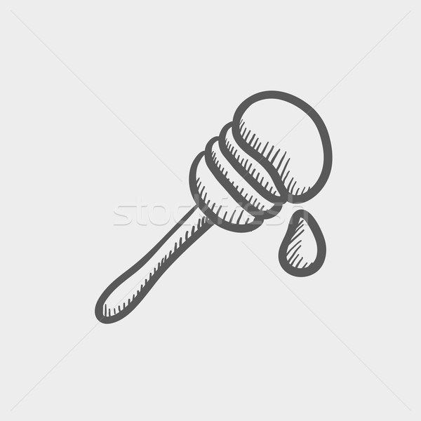 Stock photo: Honey dipper sketch icon