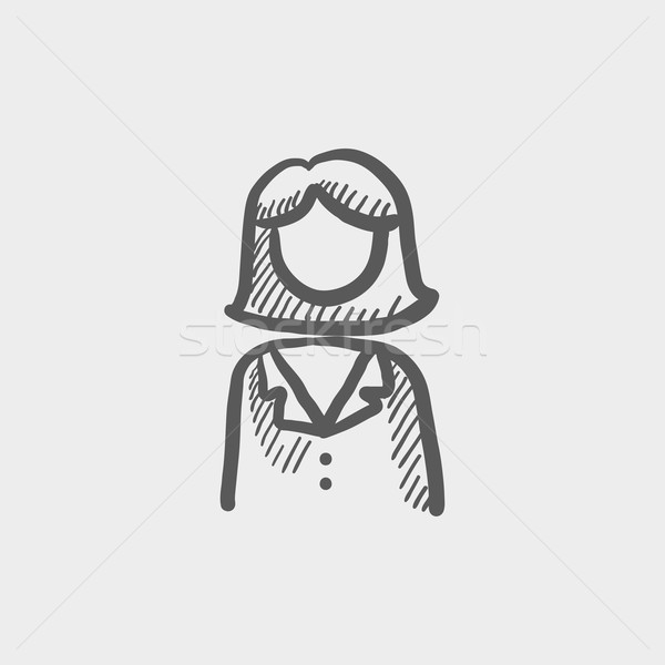 Female doctor sketch icon Stock photo © RAStudio