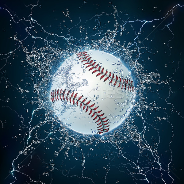 Stok fotoğraf: Beysbol · top · su · grafik · bilgisayar · dizayn
