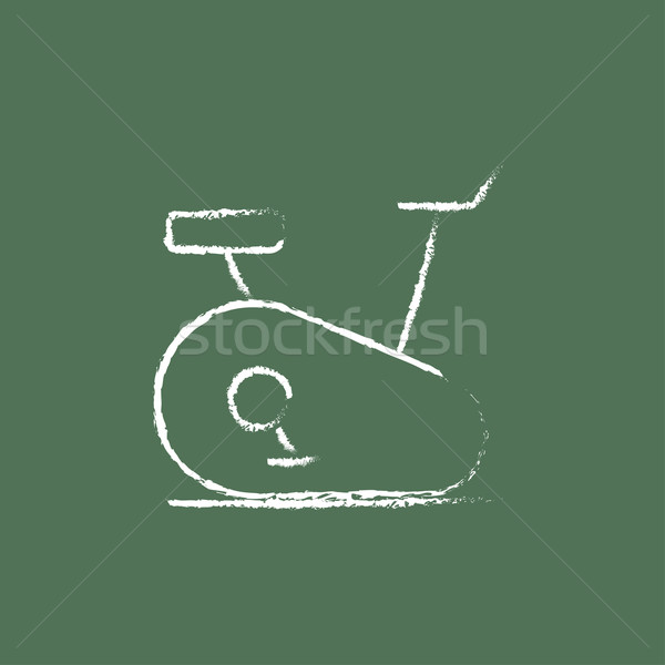 Exercise bike icon drawn in chalk. Stock photo © RAStudio