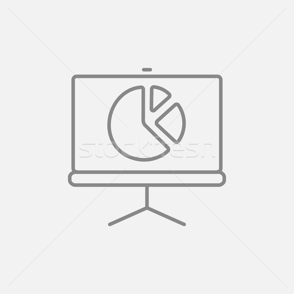 Stockfoto: Scherm · cirkeldiagram · lijn · icon · web · mobiele