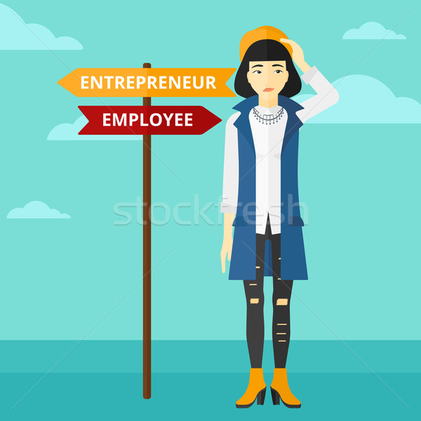 Stock photo: Woman choosing career way.
