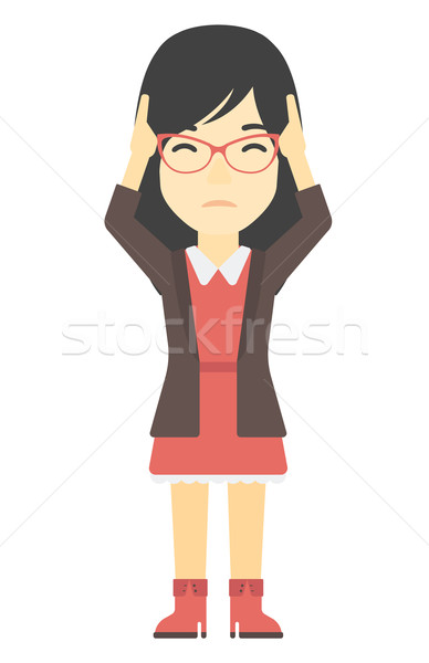 Femme tête désespérée asian vecteur design [[stock_photo]] © RAStudio