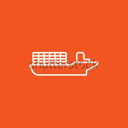 Teher konténerhajó vonal ikon sarkok háló Stock fotó © RAStudio