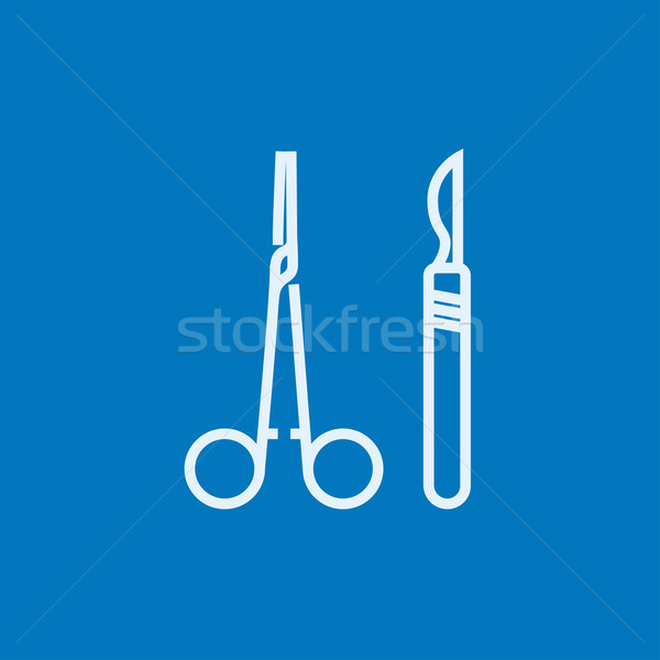 Chirurgisch line Symbol medizinischen Skalpell Ecken Stock foto © RAStudio