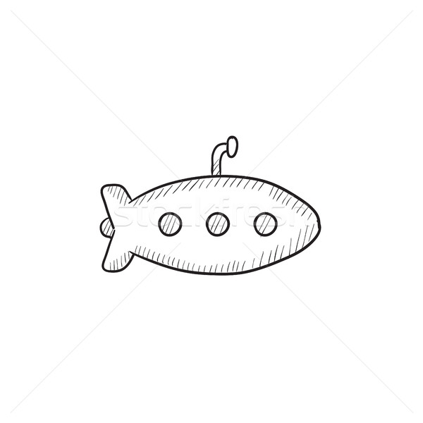 подводная лодка эскиз икона вектора изолированный рисованной Сток-фото © RAStudio