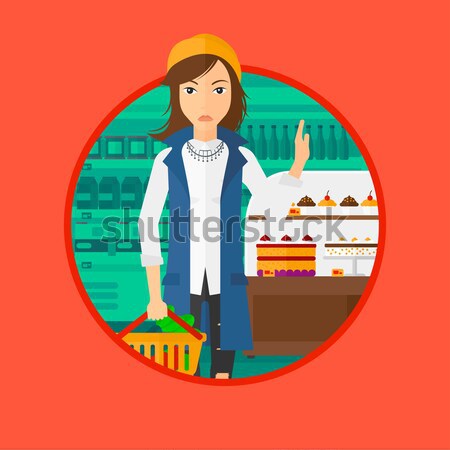 Woman refusing junk food vector illustration. Stock photo © RAStudio