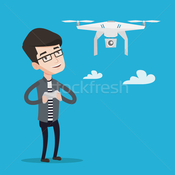 Man flying drone vector illustration. Stock photo © RAStudio