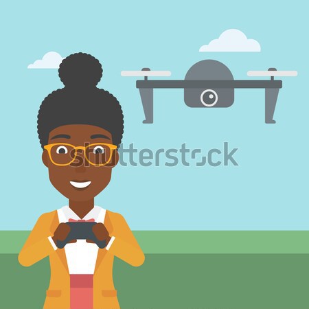 Man flying drone vector illustration. Stock photo © RAStudio