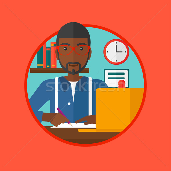 Student using laptop for education. Stock photo © RAStudio