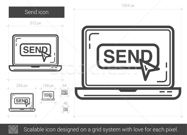 Sturen lijn icon vector geïsoleerd witte Stockfoto © RAStudio