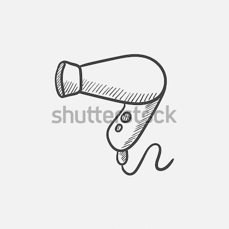 Hair dryer sketch icon. Stock photo © RAStudio