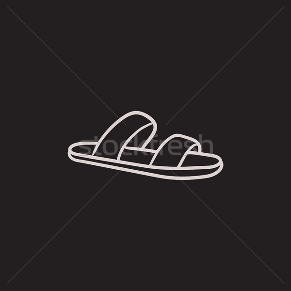 Stock photo: Flip-flops sketch icon.